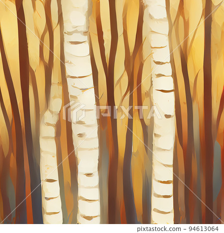 Birch tree trunks. Birch Grove. Flat illustration. Digital illustration 94613064