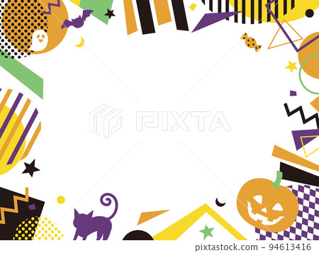 流行和多彩的萬聖節留言卡框架萬聖節插圖 流行和多彩的萬聖節留言卡框架萬聖節插圖 94613416