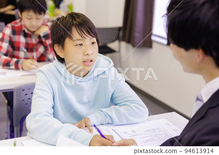 boy taking classes at cram school 94613914