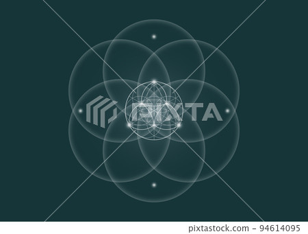 Sacred Geometry, Flower of Life, lotus flower mandala. White Neon vintage logo Symbol of Harmony and Balance, Glowing Geometrical Ornament, yoga relax, vector isolated on green background Sacred Geometry, Flower of Life, lotus flower mandala. White Neon vintage logo Symbol of Harmony and Balance, Glowing Geometrical Ornament, yoga relax, vector isolated on green background 94614095