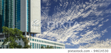 Sberbank (Sber-written in Russian) head office, Moscow, Russia Sberbank (Sber-written in Russian) head office, Moscow, Russia 94614530