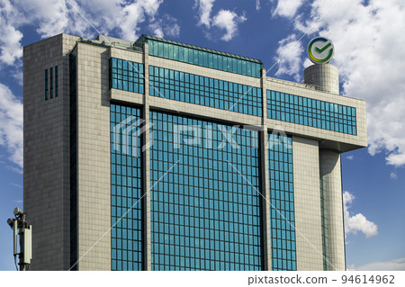 Sberbank (Sber-written in Russian) head office, Moscow, Russia Sberbank (Sber-written in Russian) head office, Moscow, Russia 94614962