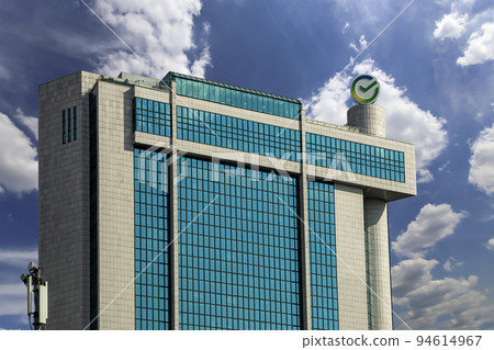 Sberbank (Sber-written in Russian) head office, Moscow, Russia 94614967