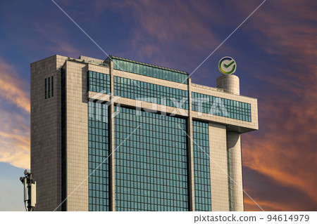 Sberbank (Sber-written in Russian) head office, Moscow, Russia Sberbank (Sber-written in Russian) head office, Moscow, Russia 94614979