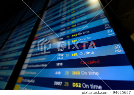 Arrival and departure board with flight information Arrival and departure board with flight information 94615697