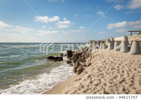 Waterside in Baltiysk, beach and Baltic sea Waterside in Baltiysk, beach and Baltic sea 94615707