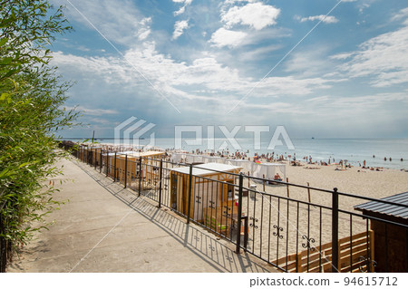 Public beach at Baltyisk, seashore with Baltic sea at summer day 94615712