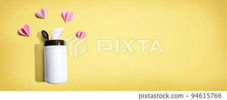 Sanitizer wipe with paper craft hearts 94615766