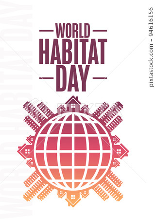 World Habitat Day. Holiday concept. Template for background, banner, card, poster with text 94616156