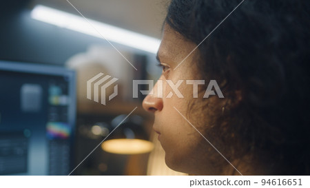 Man working remotely on 3D project Man working remotely on 3D project 94616651