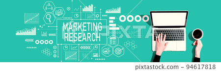 Marketing Research theme with person using a laptop 94617818