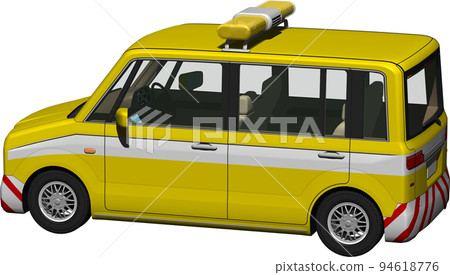帶有黃色旋轉燈的道路巡邏車。背景透明圖片插圖 帶有黃色旋轉燈的道路巡邏車。背景透明圖片插圖 94618776