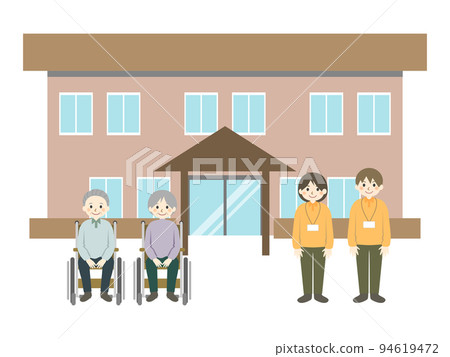 Nursing facility Elderly men and women Staff Nursing facility Elderly men and women Staff 94619472