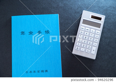 Pension book _ black background Pension book _ black background 94620296