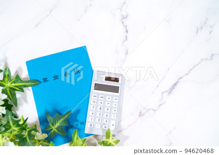 Pension book _ white background 94620468
