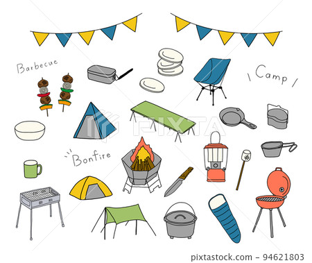 Illustration set of camping equipment 94621803