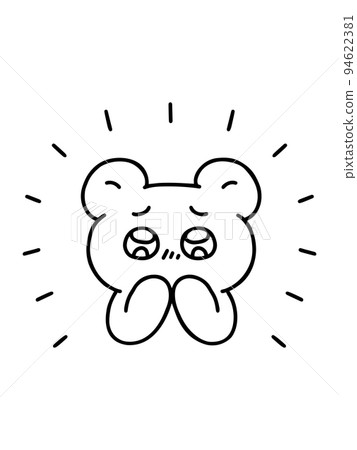 Impressed bear with shining eyes / line drawing / monochrome 94622381
