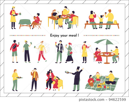 people enjoying a meal 94622599