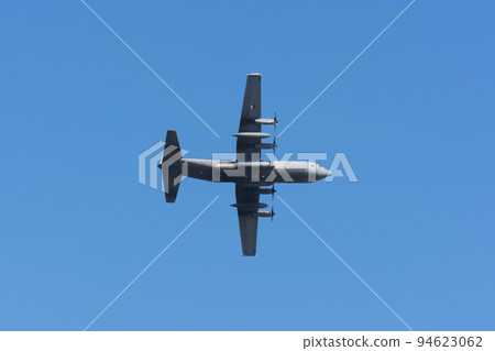 Overhead Royal Dutch Air Force C-130H Hercules transport aircraft Overhead Royal Dutch Air Force C-130H Hercules transport aircraft 94623062