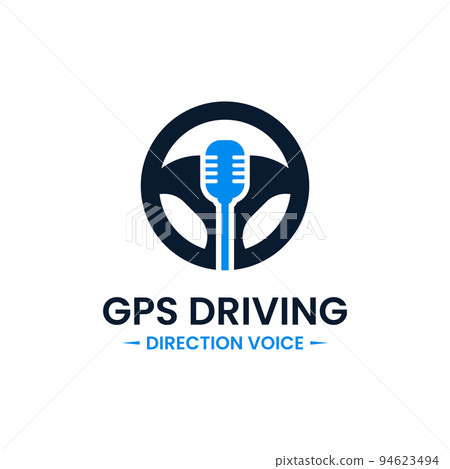 Voice gps drive point logo design template. Steering wheel, gps map location and voice icon vector combination. Creative driving training symbol concept. Voice gps drive point logo design template. Steering wheel, gps map location and voice icon vector combination. Creative driving training symbol concept. 94623494
