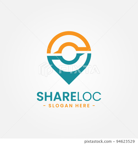 Share location logo design template. Map pointer icon vector. Creative pin share symbol concept. 94623529