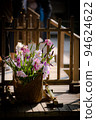 The main hall and irises symbolizing the beauty of Japan 94624622