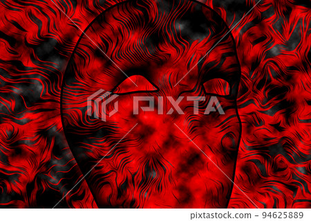 Antique sculpture of human face in artificial intelligence crypto art style. Modern creative concept image with ancient statue head. Contemporary neural network art poster. Funky punk collage design. 94625889