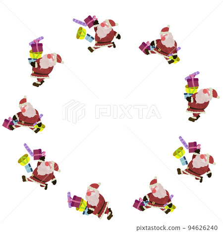 Santa round wreath decoration illustration with copy space 94626240
