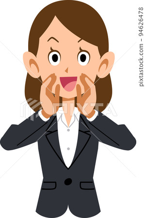 Upper body of a business woman calling out loud Upper body of a business woman calling out loud 94626478