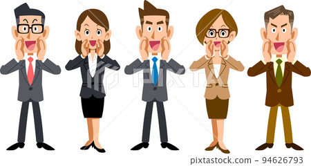 5 位商務人士大聲呼喊 94626793