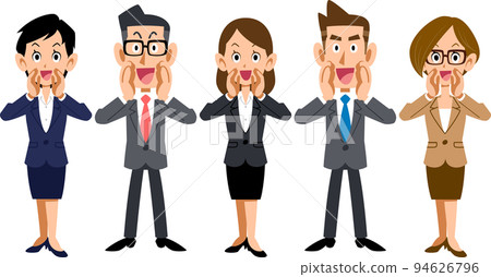 五個年輕的商人大聲呼喊 94626796