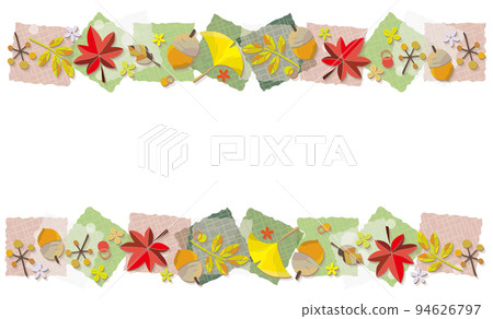 秋葉素材框頂底線背景素材 94626797