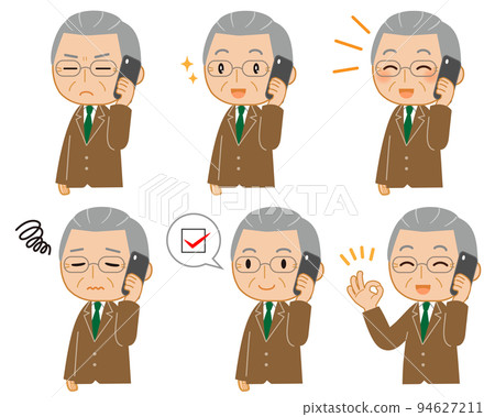 一位穿西裝的老人打電話 2 一位穿西裝的老人打電話 2 94627211