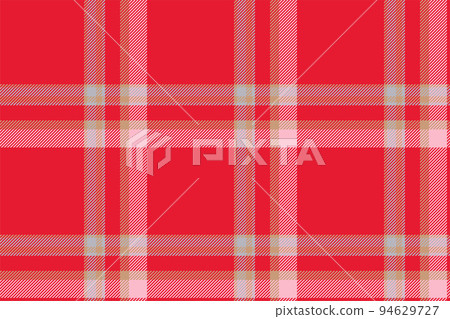 Plaid background, check seamless pattern in red. Vector fabric texture for textile print, wrapping paper, gift card or wallpaper. 94629727