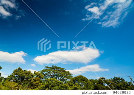 The early autumn blue sky The early autumn blue sky 94629983