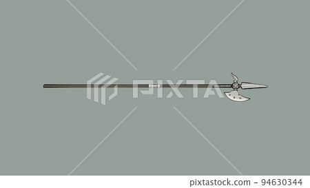 Hand-drawn illustration of a halberd (spear) 94630344