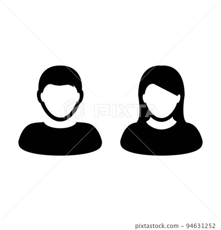 User icon vector male and female person profile avatar symbol for business in a flat color glyph pictogram sign illustration User icon vector male and female person profile avatar symbol for business in a flat color glyph pictogram sign illustration 94631252