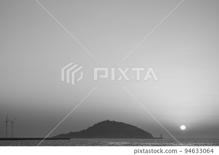 Himeshima Lighthouse Sun Sunset Monochrome Himeshima Lighthouse Sun Sunset Monochrome 94633064