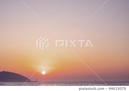 Himeshima lighthouse sun sunset Himeshima lighthouse sun sunset 94633079