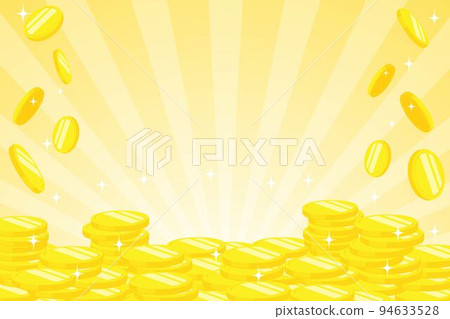 錢幣堆背景跳舞旭日形首飾 94633528