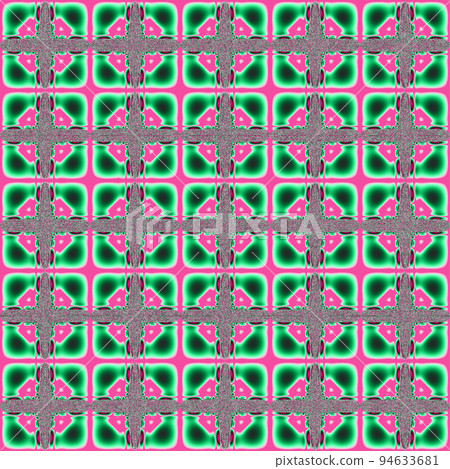 geometric seamless symmetrical red-green pattern, bright pattern on a light background, tile, texture, design 94633681