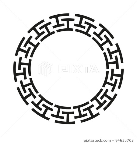 Ancient Greek key black frame pattern, round antique border from Greece Ancient Greek key black frame pattern, round antique border from Greece 94633702