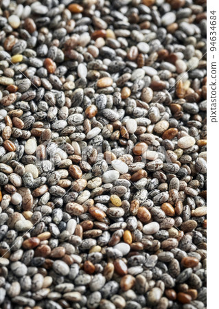 Close up picture of chia seeds, selective focus. 94634684