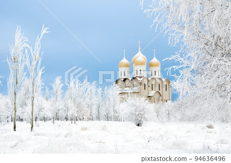 church in winter 94636496