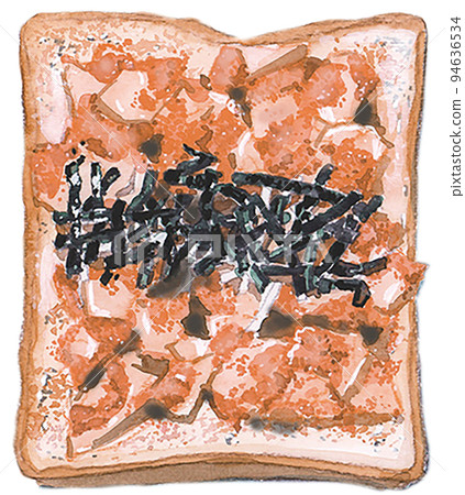 Delicious toast with cod roe and nori 94636534