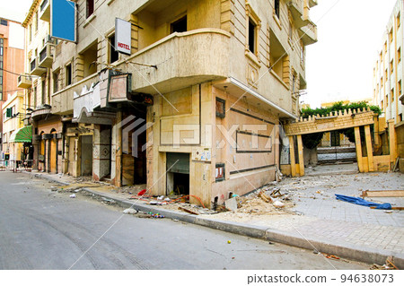 Displaced earthquake building 94638073