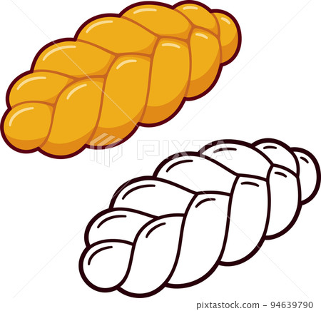 Challah bread cartoon drawing 94639790