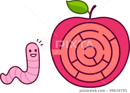 Worm and apple maze puzzle Worm and apple maze puzzle 94639793