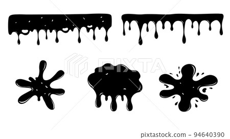 Black Melting Paint.Current paint, stains. Vector Black Melting Paint.Current paint, stains. Vector illustration. Black Melting Paint.Current paint, stains. Vector Black Melting Paint.Current paint, stains. Vector illustration. 94640390