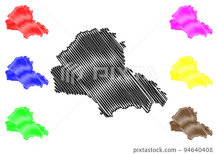 Brasov County (Administrative divisions of Romania, Centru development region) map vector illustration, scribble sketch Brasov map 94640408